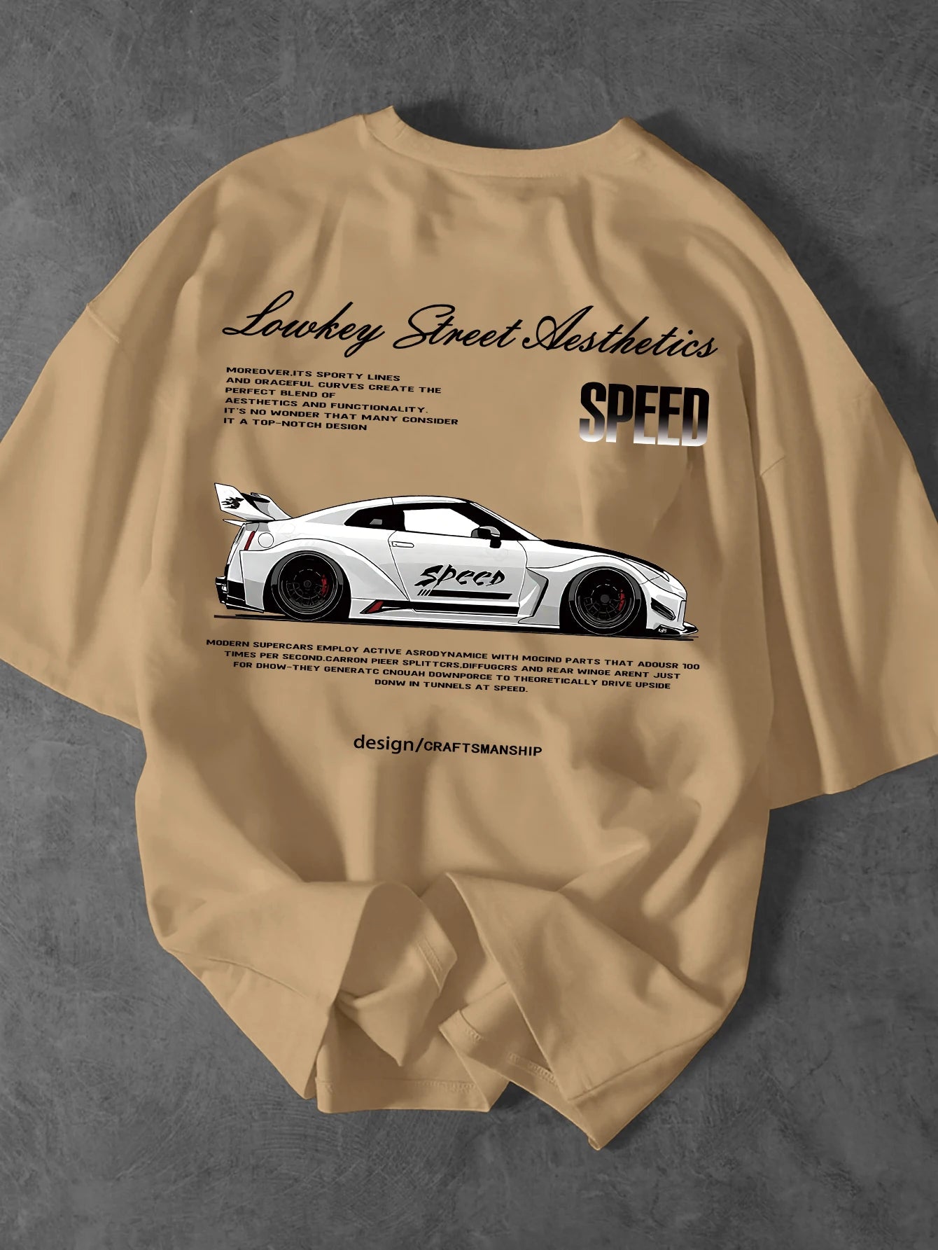 Lowkey Street Aesthetics Speed JDM Oversized Tee