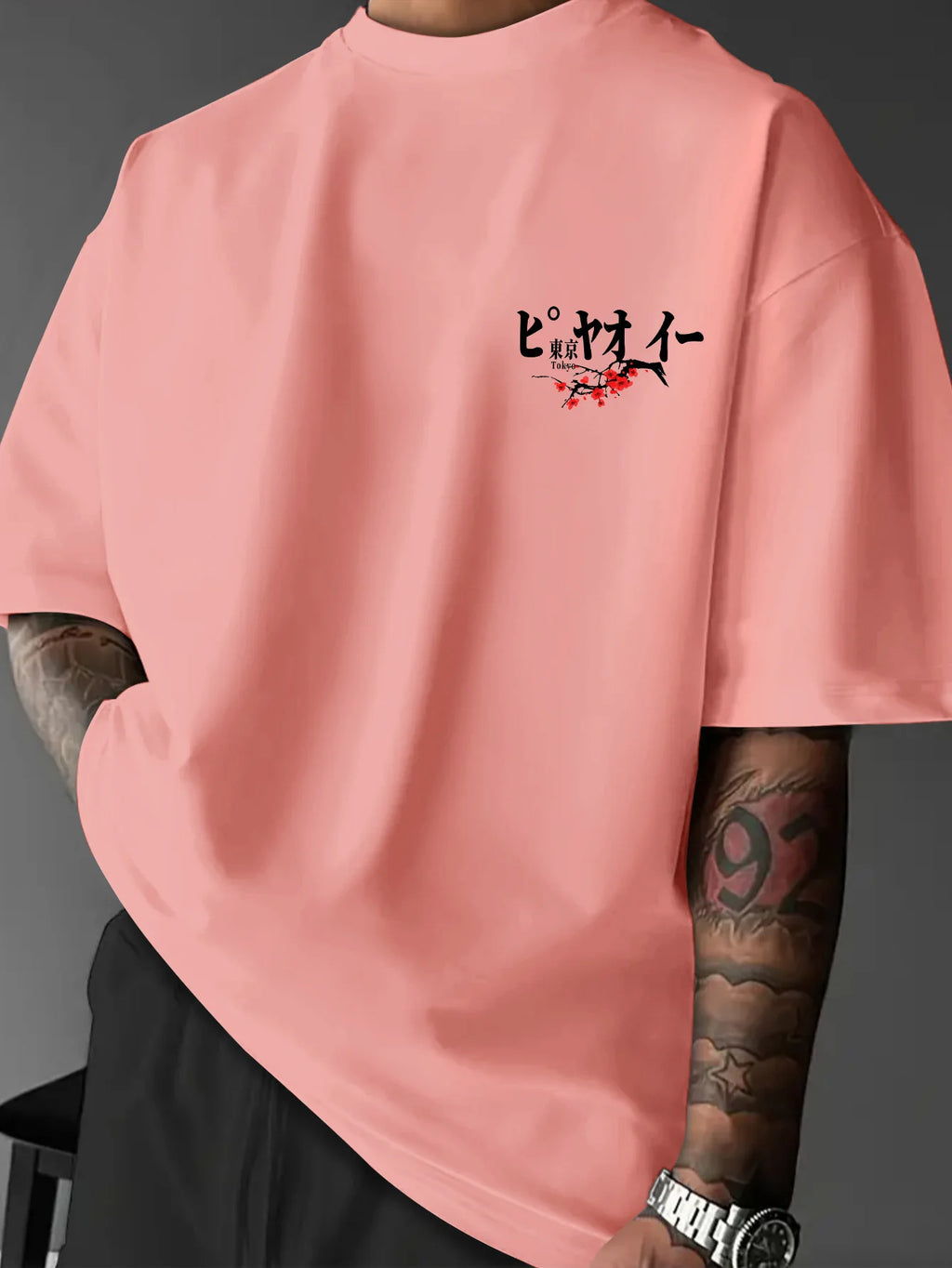 Printed T-shirt for Men New Summer Fashion Tokyo JDM Car Sakura Printed Tee Machine Washable S-XXL