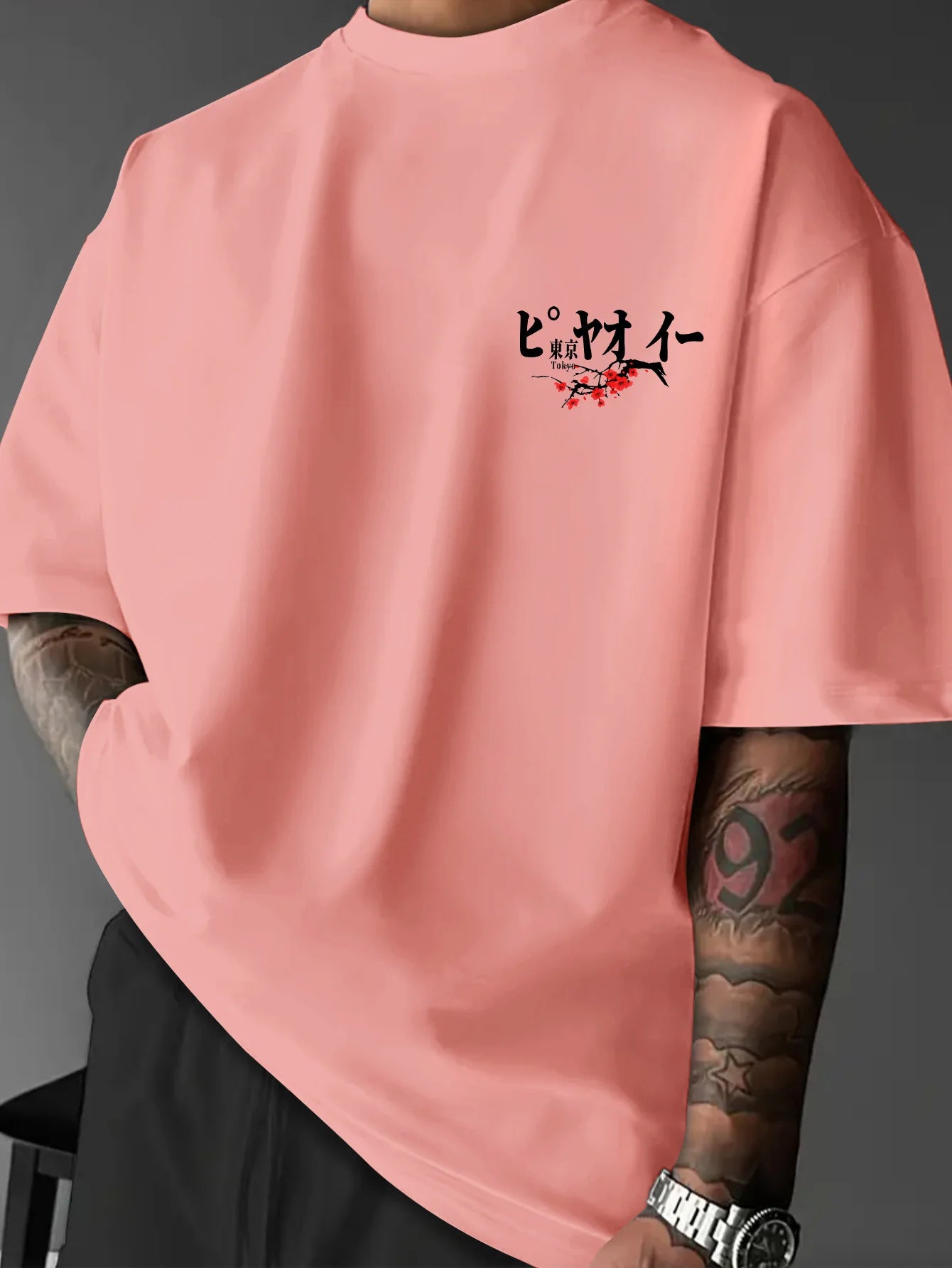 Printed T-shirt for Men New Summer Fashion Tokyo JDM Car Sakura Printed Tee Machine Washable S-XXL