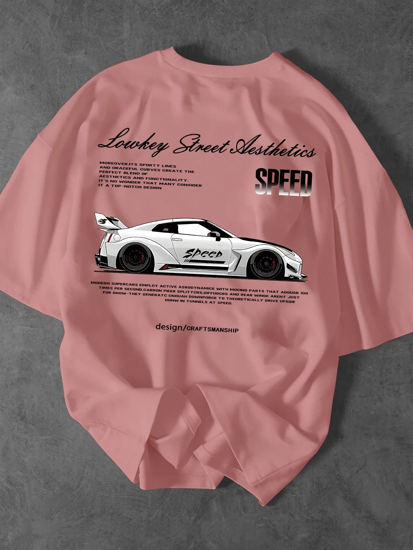 Lowkey Street Aesthetics Speed JDM Oversized Tee