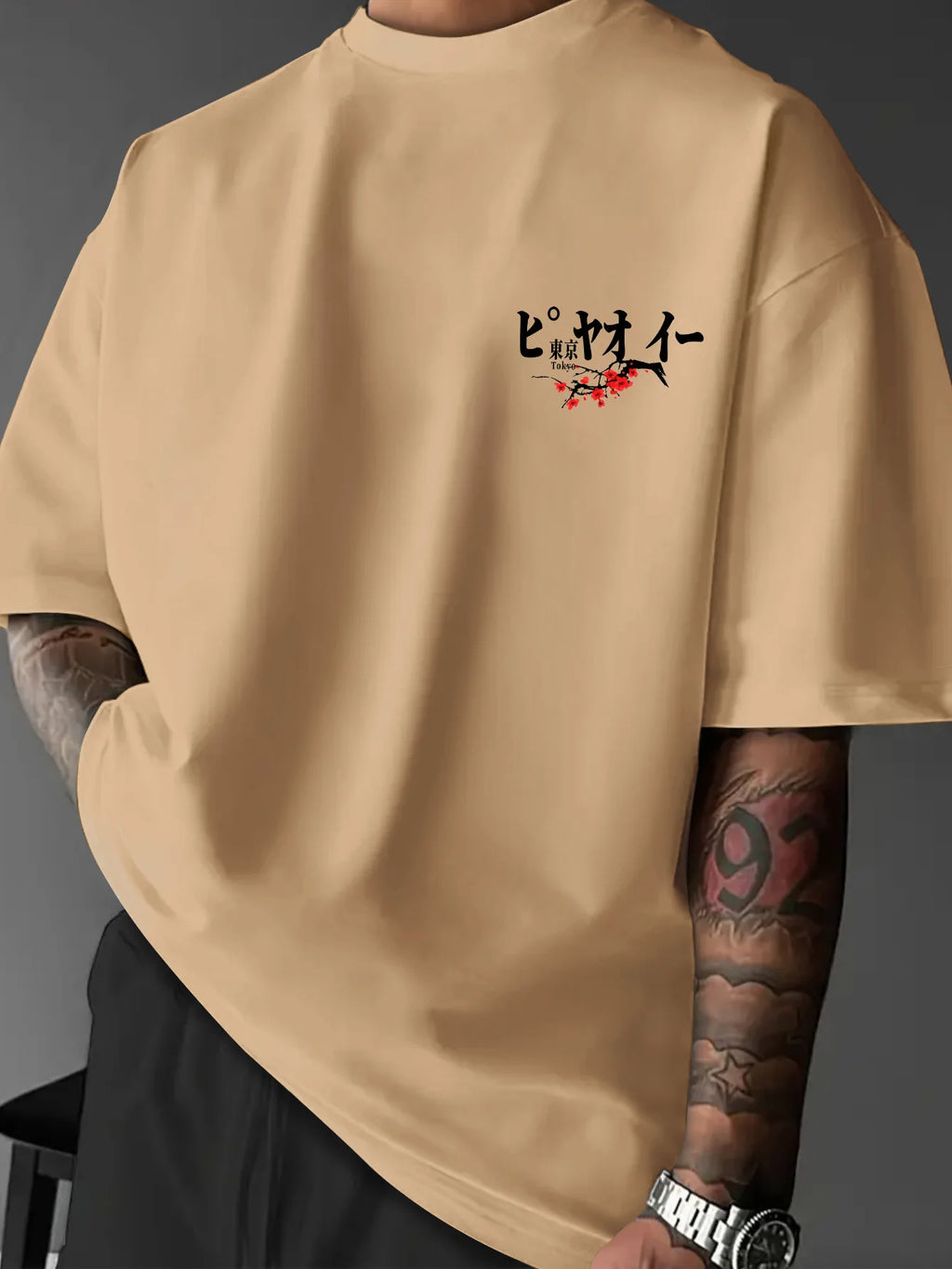 Printed T-shirt for Men New Summer Fashion Tokyo JDM Car Sakura Printed Tee Machine Washable S-XXL