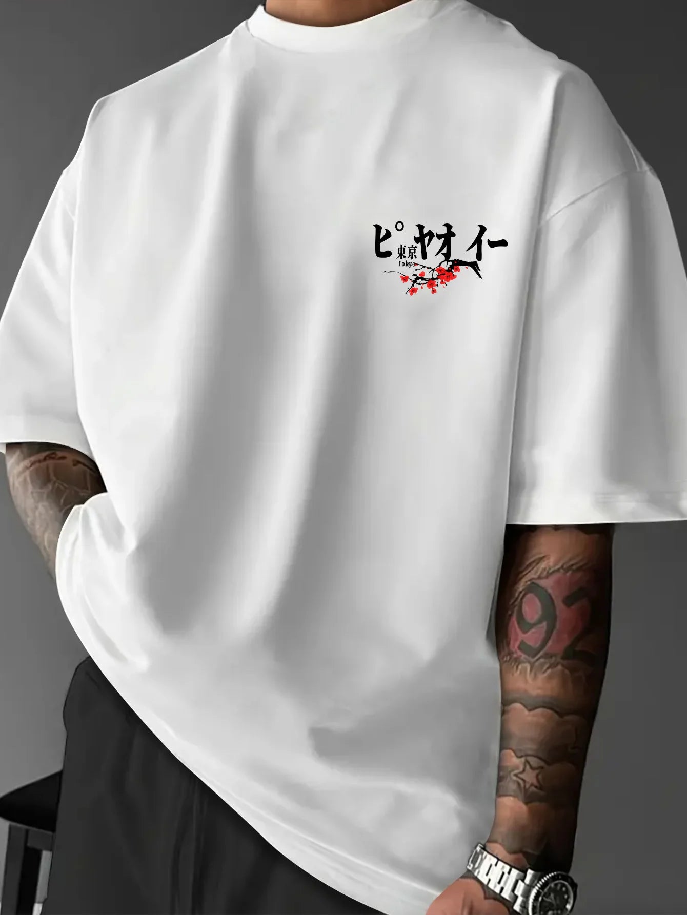 Printed T-shirt for Men New Summer Fashion Tokyo JDM Car Sakura Printed Tee Machine Washable S-XXL
