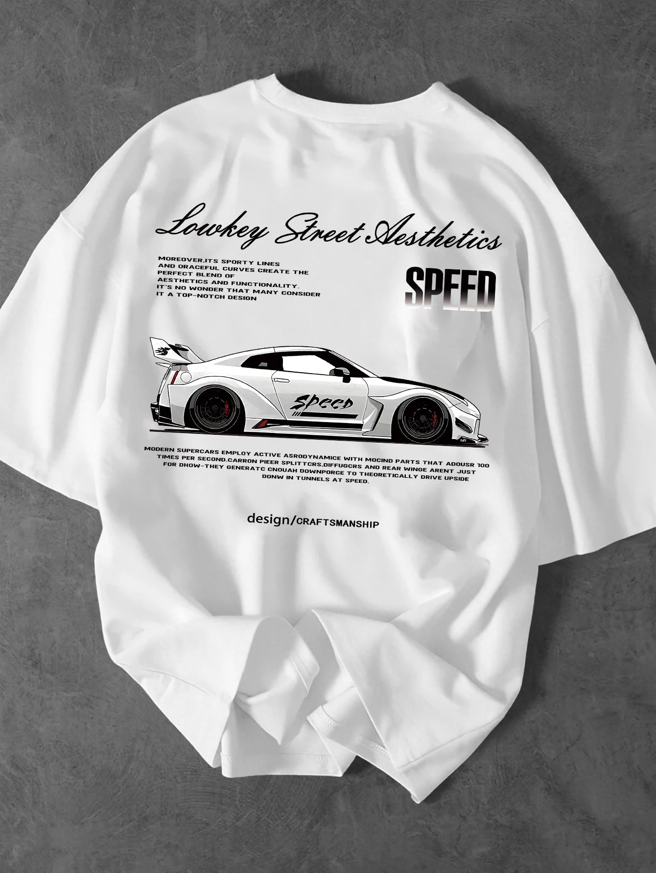 Lowkey Street Aesthetics Speed JDM Oversized Tee