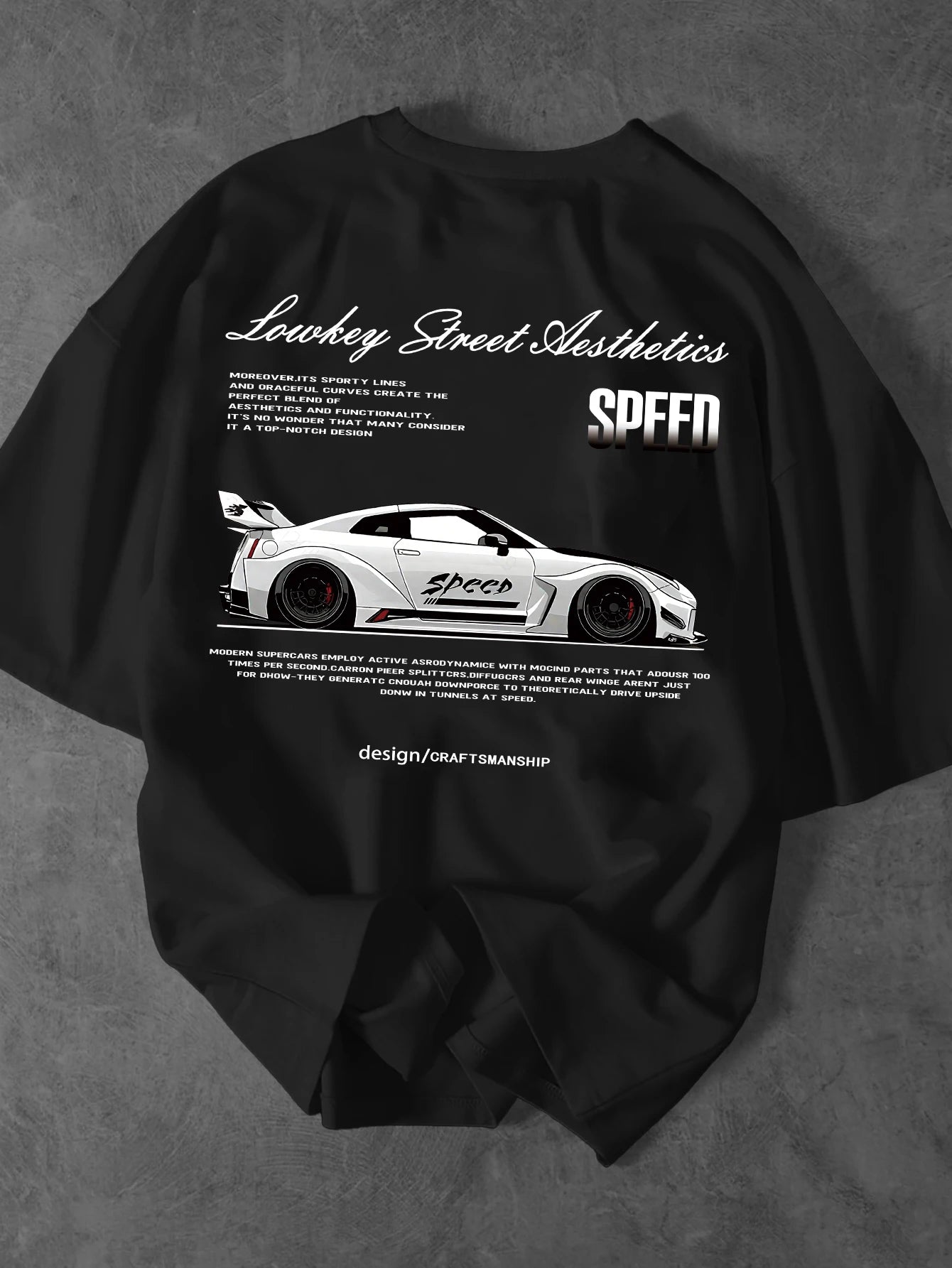 Lowkey Street Aesthetics Speed JDM Oversized Tee